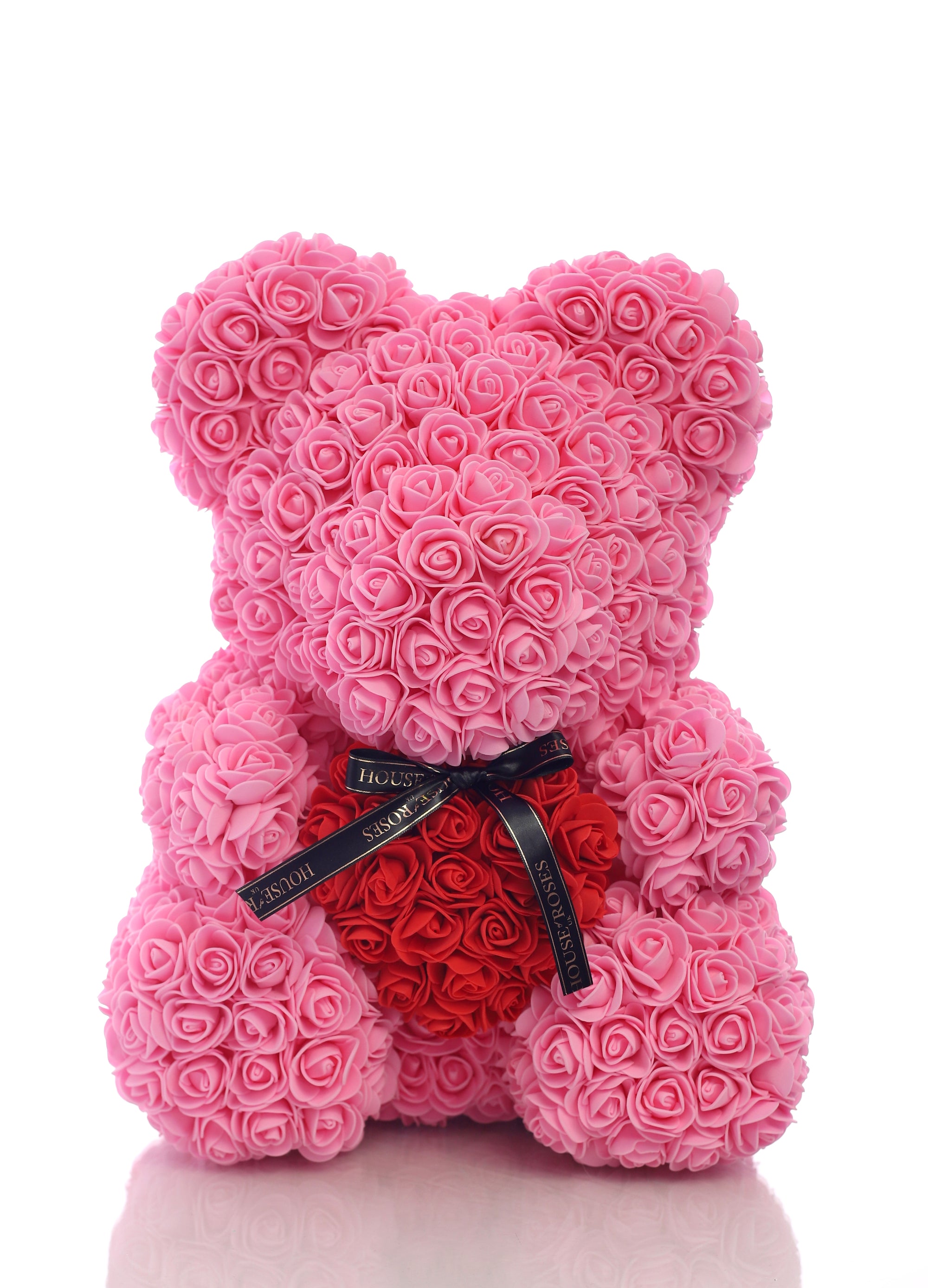 Pink Rose Bear With Red Heart (40cm)