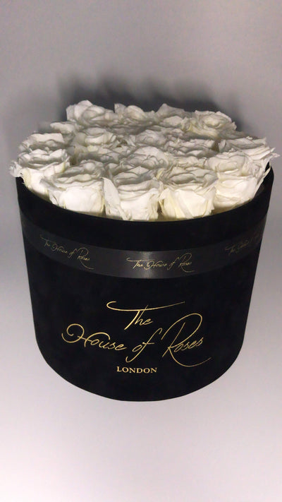 Eternal Rose Hatbox - Suede Black - The House of Roses London