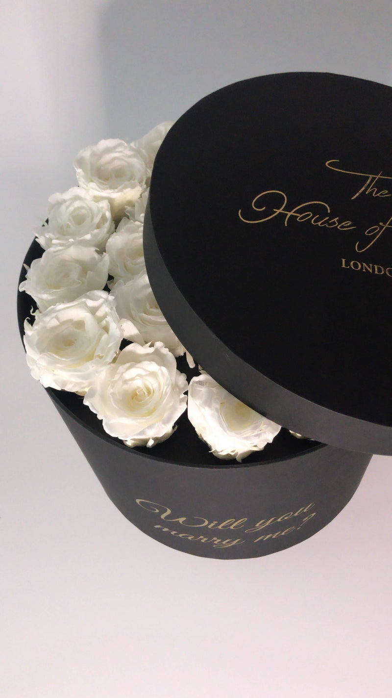 Eternal Rose Hatbox - Black - The House of Roses London