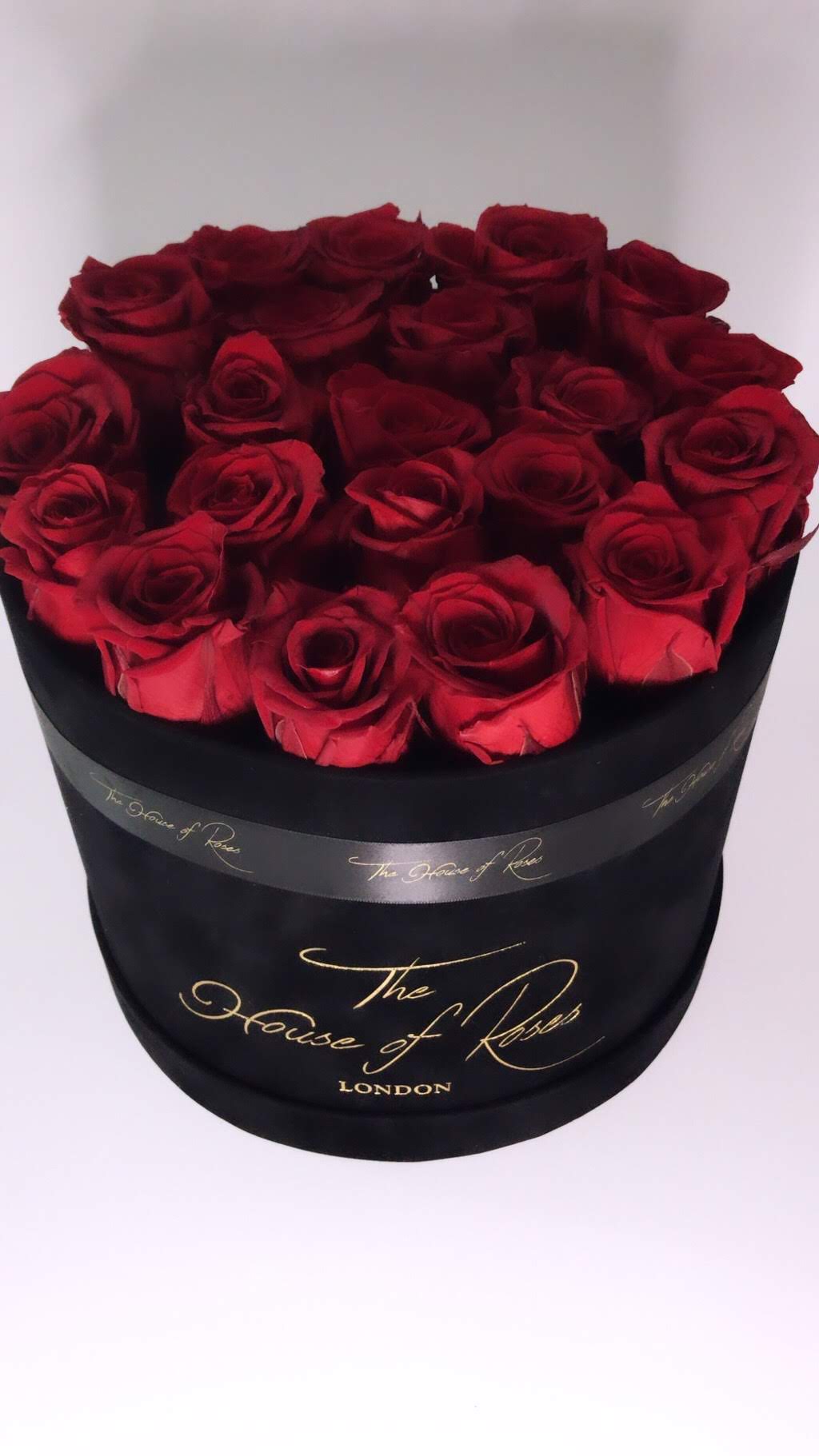 Eternal Rose Hatbox - Suede Black - The House of Roses London