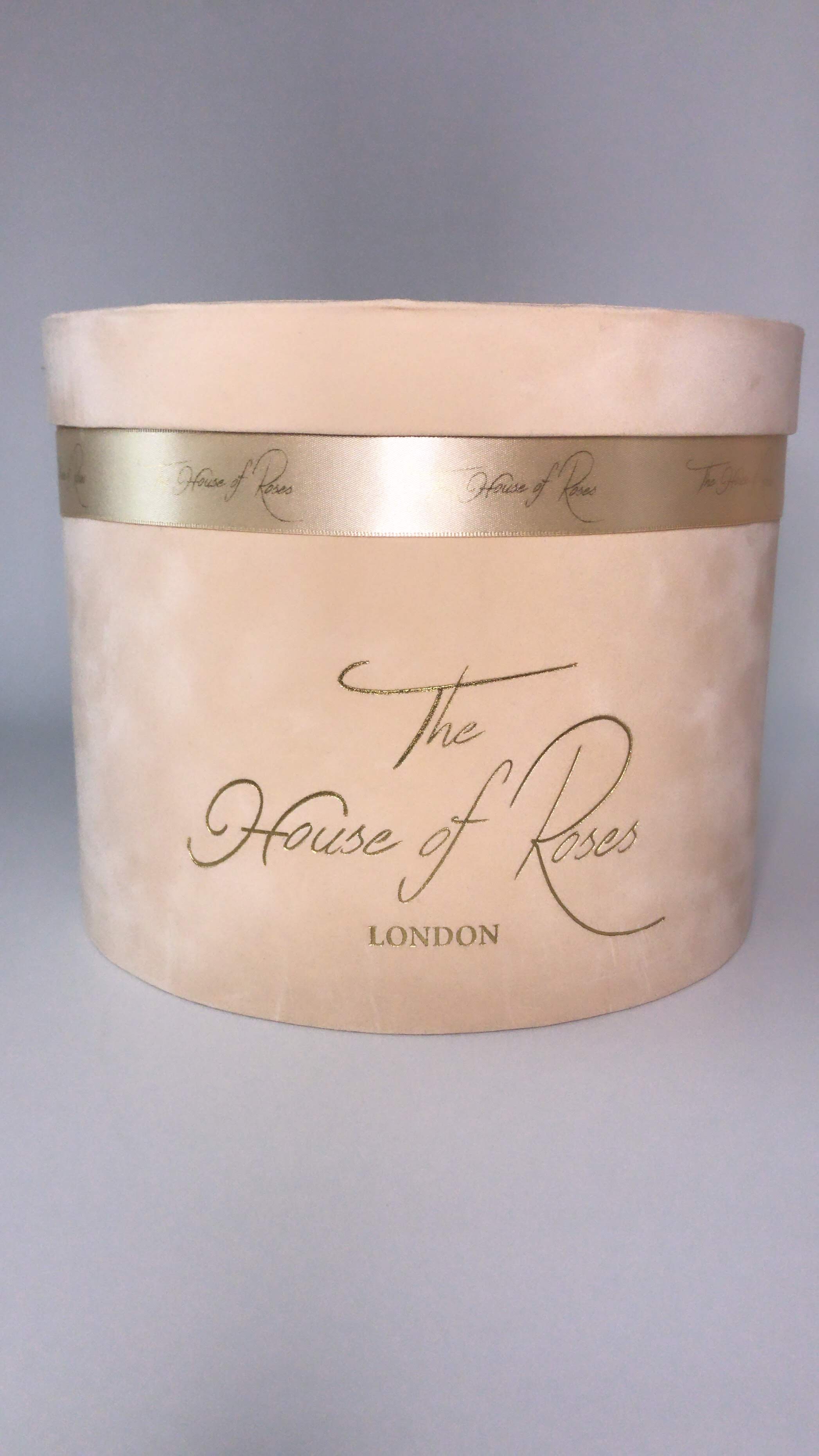 Eternal Rose Hatbox - Suede Peach - The House of Roses London