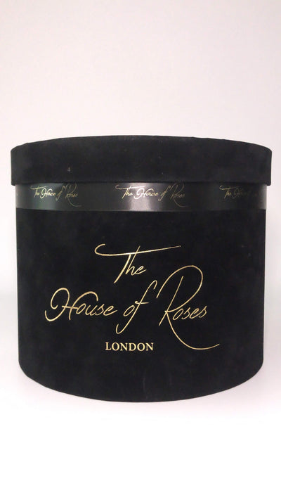 Eternal Rose Hatbox - Suede Black - The House of Roses London