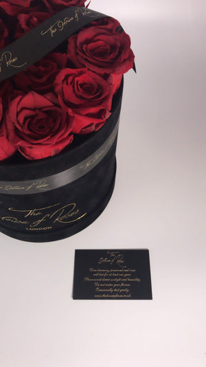 Eternal Rose Hatbox - Suede Black - The House of Roses London