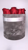 Eternal Rose Hatbox - Suede Grey - The House of Roses London