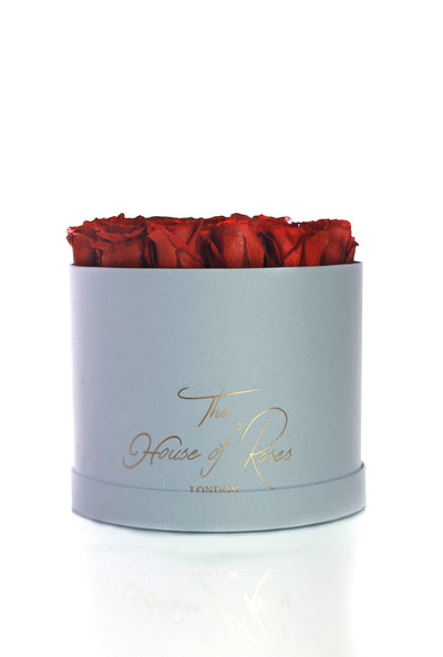 Eternal Rose Hatbox - Blue - The House of Roses London