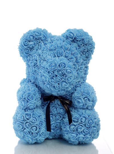Blue Rose Bear (40cm)