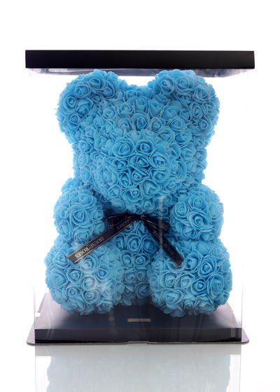 Blue Rose Bear (40cm)